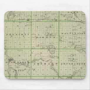Mousepad Mapa do Condado de Faribault, Minnesota