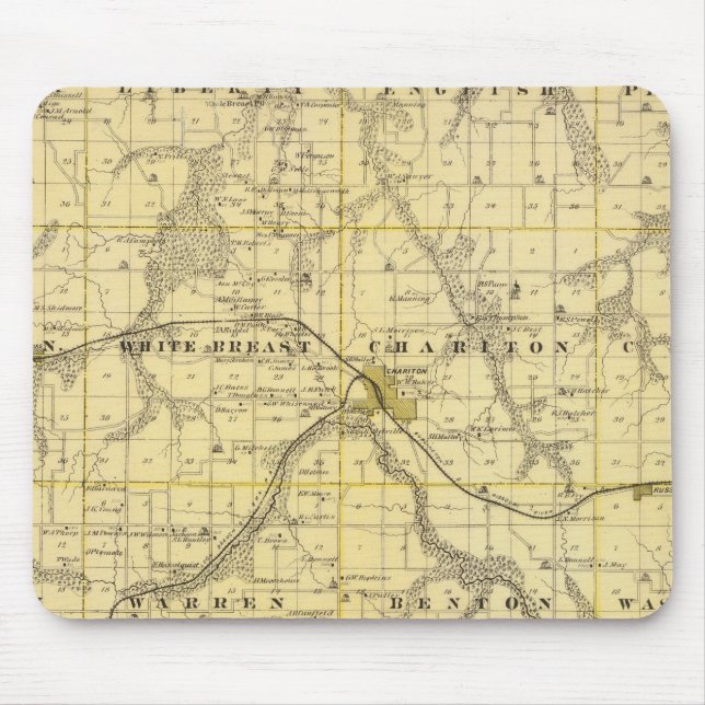 Mousepad Mapa do Condado de Lucas, Estado de Iowa (Frente)