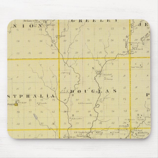 Mousepad Mapa do condado de Monona, Estado de Iowa (Frente)