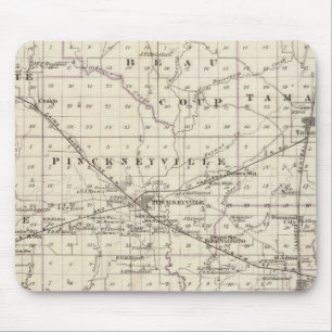 Mousepad Mapa do Condado de Perry, Nashville e Carmi