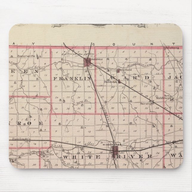 Mousepad Mapa do condado de Randolph (Frente)