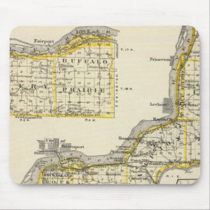 Mousepad Mapa do Condado de Rock Island e de Dixon