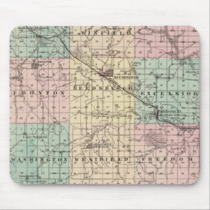 Mousepad Mapa do Condado de Sauk e da Cidade de Kilbourn