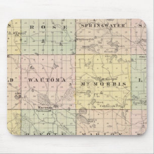 Mousepad Mapa do Condado de Waushara, Necedah e Wautoma