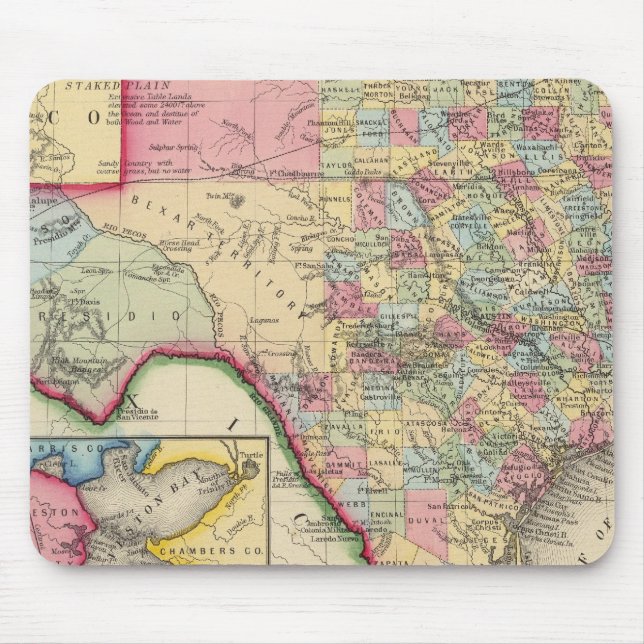 Mousepad Mapa Do Condado Do Texas (Frente)