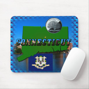 Mousepad Mapa do Connecticut, Texto, Quarto Faux, Cenário d