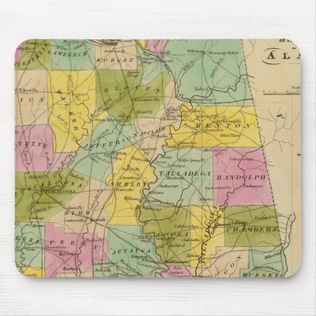 Mousepad Mapa do Estado do Alabama (Frente)