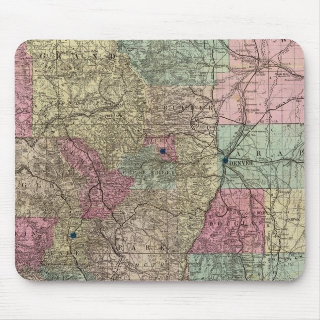 Mousepad Mapa do Estado do Colorado (Frente)