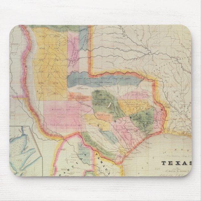 Mousepad Mapa do Estado do Texas | 1835 (Frente)