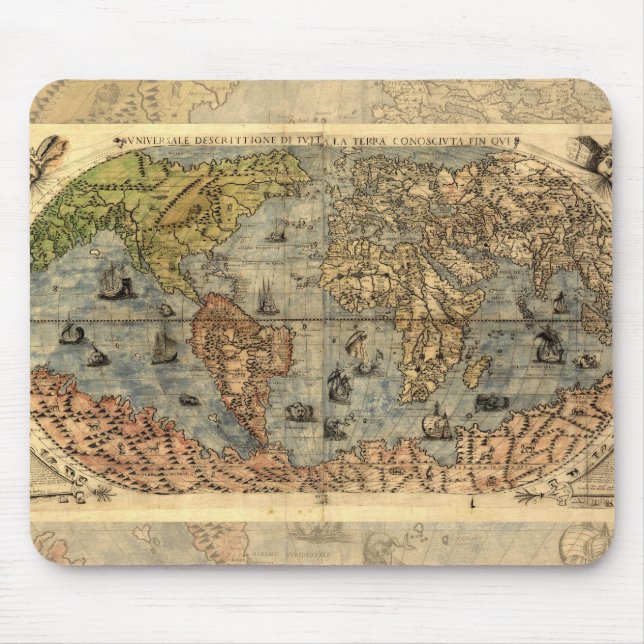Mousepad Mapa do Globo Antiquado Mundial (Frente)