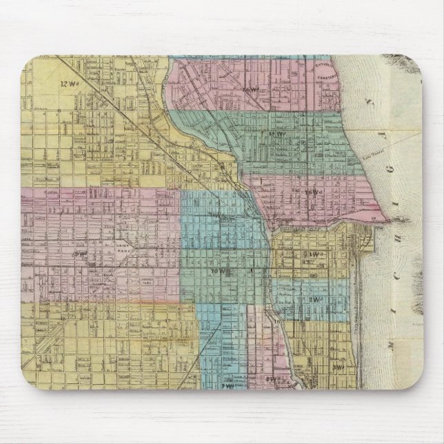 Mousepad Mapa do Guia de Chicago (Frente)