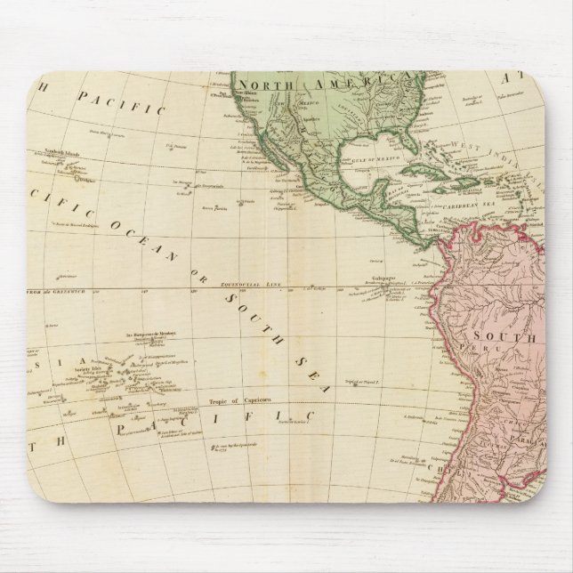 Mousepad Mapa do hemisfério Oeste (Frente)