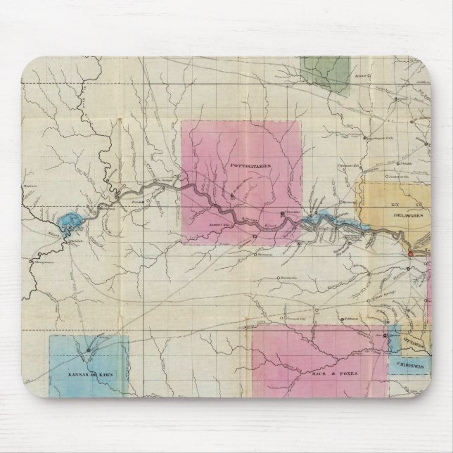 Mousepad Mapa do Kansas Oriental (Frente)