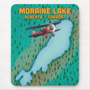 Mousepad Mapa do lago Moraine Alberta Canadá