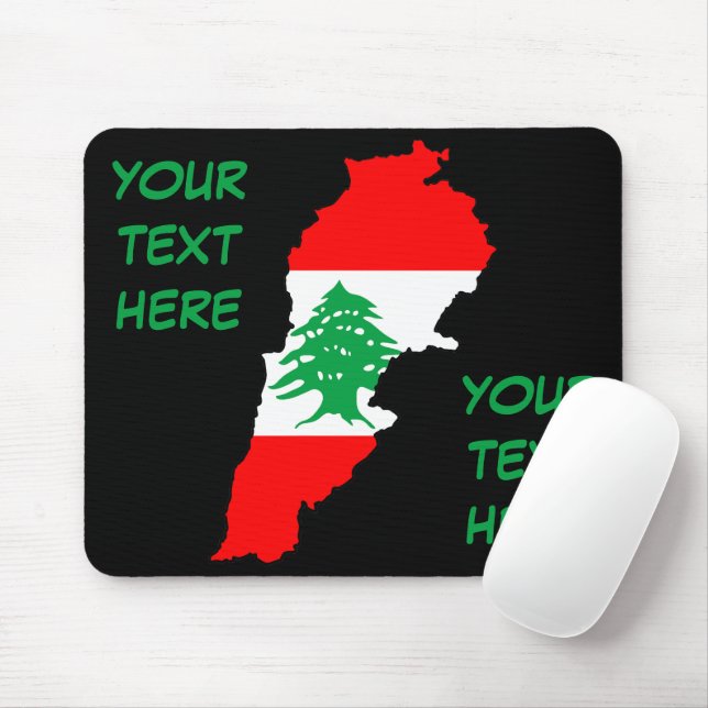 Mousepad Mapa do Líbano com Bandeira (Com mouse)