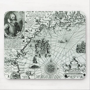 Mousepad Mapa do litoral de Nova Inglaterra