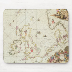Mousepad Mapa do Mar do Norte, c.1675