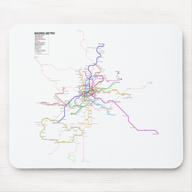 Mousepad Mapa do metro de Madrid (espanha) (Frente)