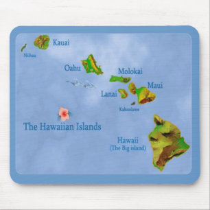 Mousepad Mapa do mouse da Ilha do Havaí