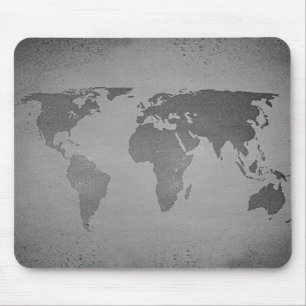 Mousepad Mapa do mundo branco e preto