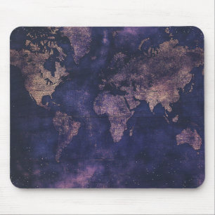 Mousepad Mapa do Mundo Celestial de Roxo Vintage (9)