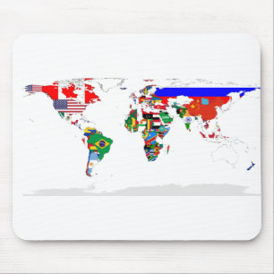 Mousepad Mapa do Mundo Colorido Abstrato