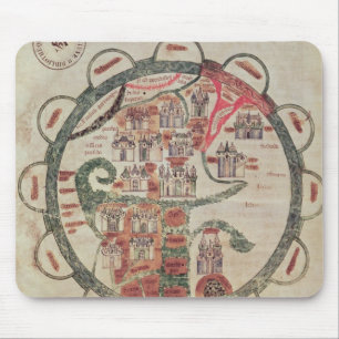 Mousepad Mapa do mundo com o Jerusalem no centro