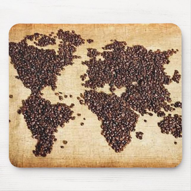 Mousepad Mapa do mundo de HealthyCoffee em feijões de café (Frente)