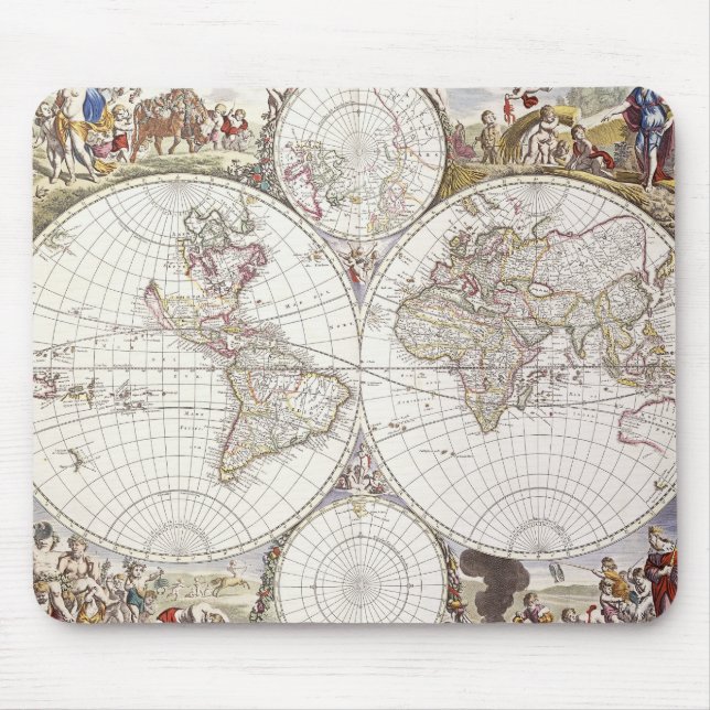 Mousepad Mapa do mundo do atlas Maior (Frente)