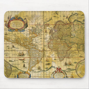 Mousepad Mapa do mundo do vintage