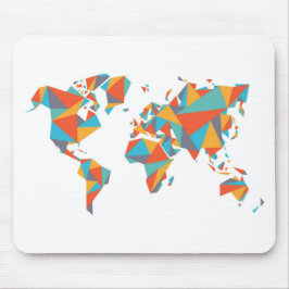 Mousepad Mapa do mundo geométrico abstrato