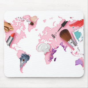 Mousepad Mapa do mundo Pastel de Comestics