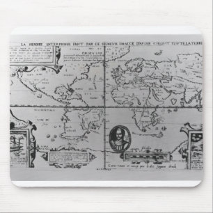 Mousepad Mapa do mundo que detalha as expedições