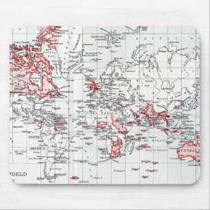 Mousepad Mapa do mundo que mostra possessões britânicas e