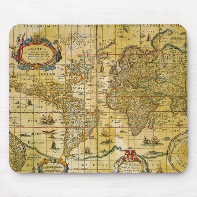 Mousepad Mapa do Mundo Vintage (Frente)