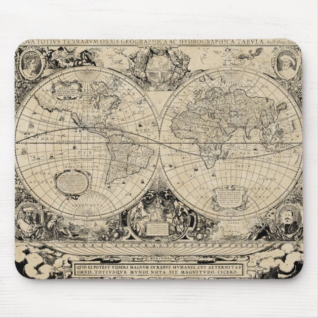 Mousepad Mapa do Mundo Vintage (Frente)