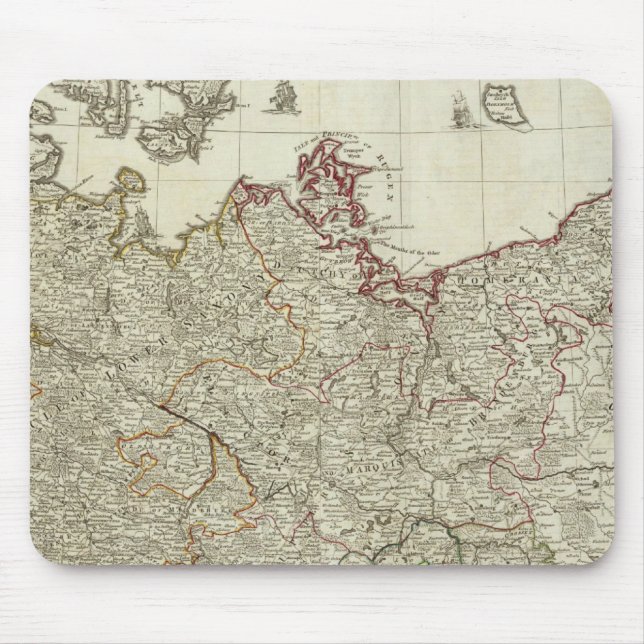 Mousepad Mapa do Norte do Império da Alemanha (Frente)