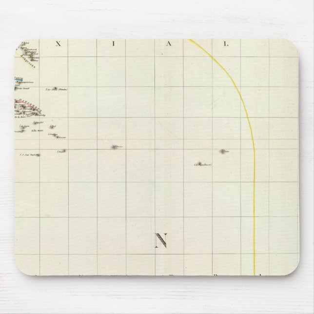Mousepad Mapa do Oceano Pacífico gravado (Frente)