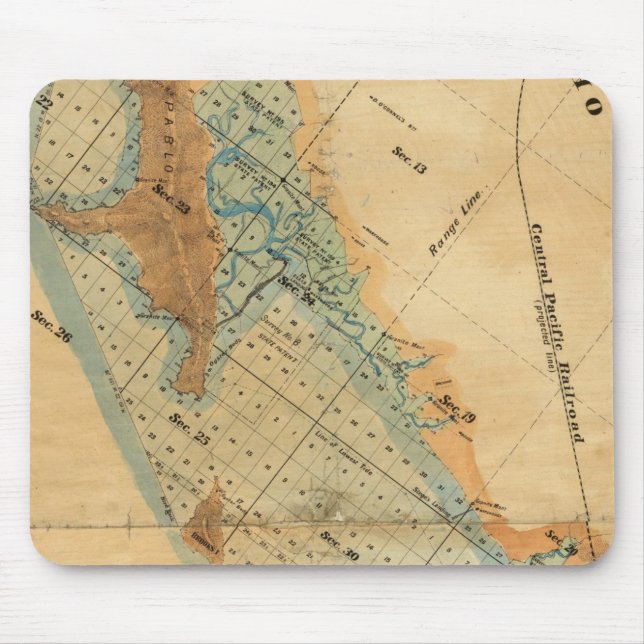 Mousepad Mapa do pântano e da maré (Frente)