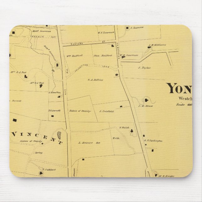 Mousepad Mapa do Rio Dale e da Rua do Monte Atlas (Frente)