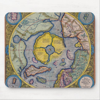 Mousepad Mapa do século XVI do Pólo Norte de Mercator