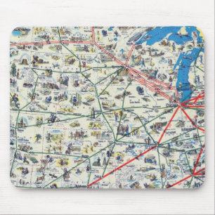 Mousepad Mapa do sistema da American Airlines