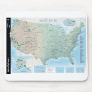 Mousepad Mapa do sistema de National Park Service