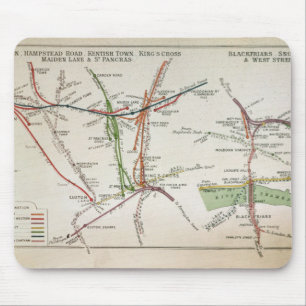 Mousepad Mapa do transporte de Londres, c.1915