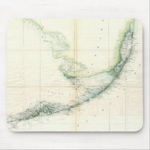 Mousepad Mapa do vintage das chaves de Florida (1859)