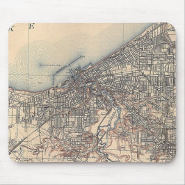 Mousepad Mapa do vintage de Cleveland (1904)