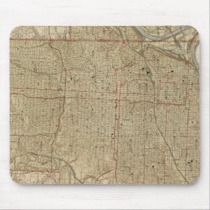 Mousepad Mapa do vintage de Kansas City Missouri (1935)