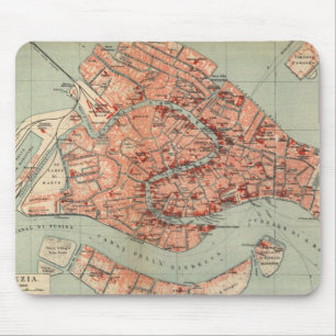 Mousepad Mapa do vintage de Veneza Italia (1920)