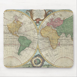 Mousepad Mapa do vintage do mundo (1744)