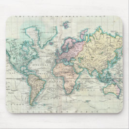 Mousepad Mapa do vintage do mundo (1801)